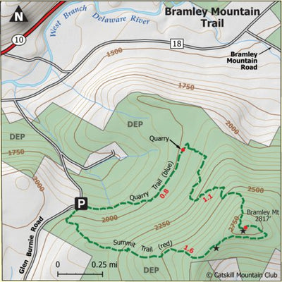 Catskill Mountain Club Bramley Mountain Trail 2020 digital map