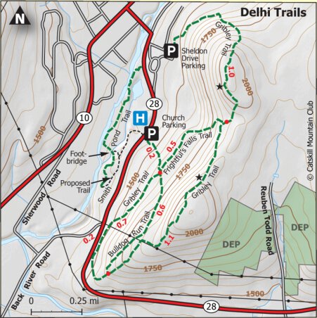 Catskill Mountain Club Delhi Trails 2020 digital map