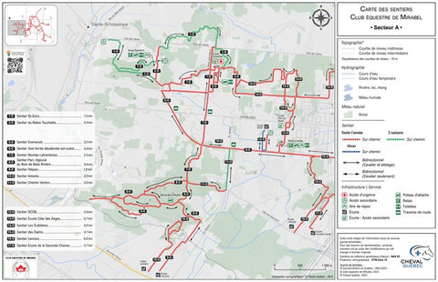 Carte des sentiers | Club équestre de Mirabel - SECTEUR A Preview 1