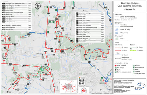 Carte des sentiers | Club équestre de Mirabel - SECTEUR C Preview 1