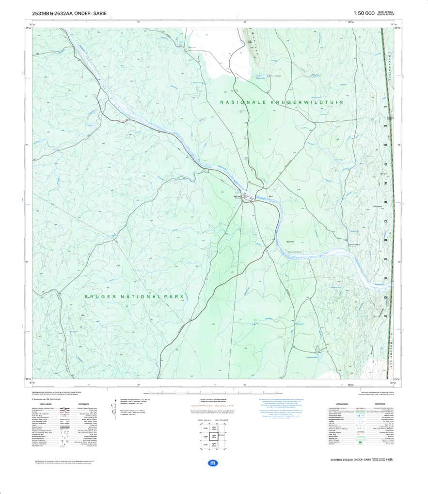 2531BB, 2532AA ONDER-SABIE Map by Chief Directorate: National Geo ...