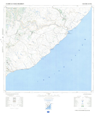 Chief Directorate: National Geo-spatial Information 3129BD, 3130AC MKWAMBATI digital map