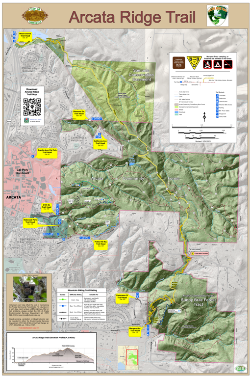 Arcata Community Forest - Arcata Ridge Trail Updated Map by City of ...