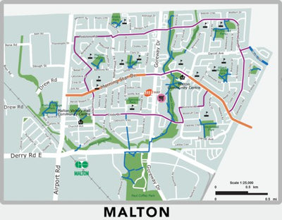 City of Mississauga Mississauga Cycling Map 2021 Malton Inset bundle exclusive