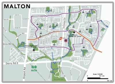 City of Mississauga Mississauga Cycling Map 2023 Malton Inset digital map