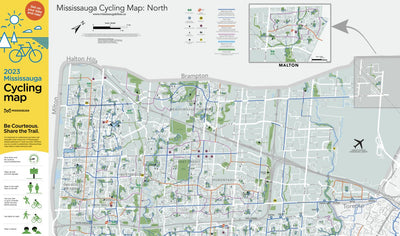 City of Mississauga Mississauga Cycling Map 2023 North digital map