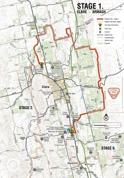 Clare Valley Wine & Wilderness Trail CVWWT Stage 1 digital map