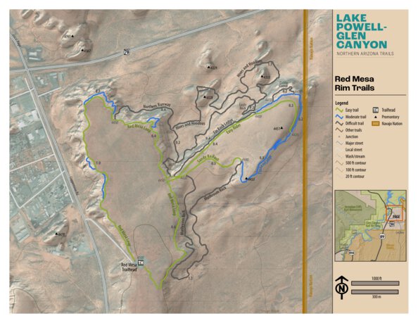 Red Mesa Rim Trails Map by Coconino County Parks & Recreation | Avenza Maps