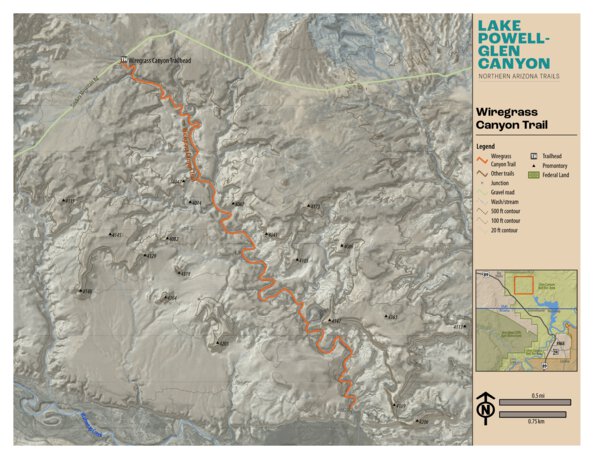 Wiregrass Range Map Wiregrass Canyon Trail Map by Coconino County Parks & Recreation ...