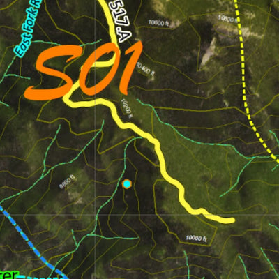 Co Bighorn Sheep Unit S1 Satellite Image with concentrations and kill sites. Preview 2