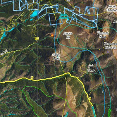 Co Bighorn Sheep Unit S12 Satellite Image with concentrations and kill sites. Preview 2