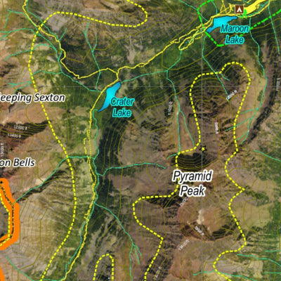 Co Bighorn Sheep Unit S13 Satellite Image with concentrations and kill sites. Preview 2