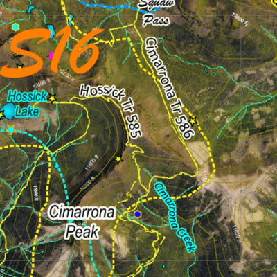 Co Bighorn Sheep Unit S16 Satellite Image with concentrations and kill sites. Preview 2
