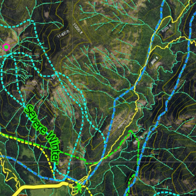 Co Bighorn Sheep Unit S16 Satellite Image with concentrations and kill sites. Preview 3