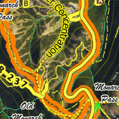 Co Bighorn Sheep Unit S20 Satellite Image with concentrations and kill sites. Preview 3