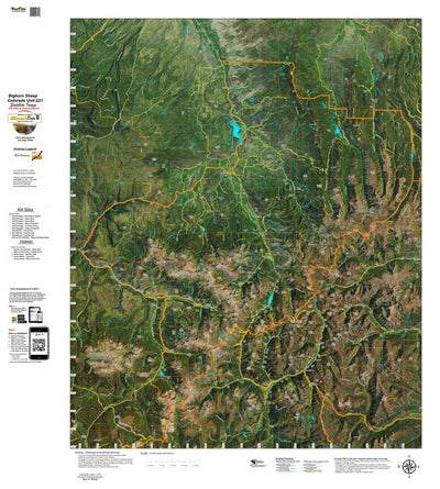 Co Bighorn Sheep Unit S21 Satellite Image with concentrations and kill sites. Preview 1