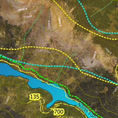 Co Bighorn Sheep Unit S23 Satellite Image with concentrations and kill sites. Preview 2