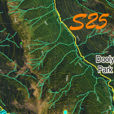 Co Bighorn Sheep Unit S25 Satellite Image with concentrations and kill sites. Preview 2