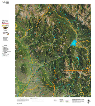 Co Bighorn Sheep Unit S26 Satellite Image with concentrations and kill sites. Preview 1