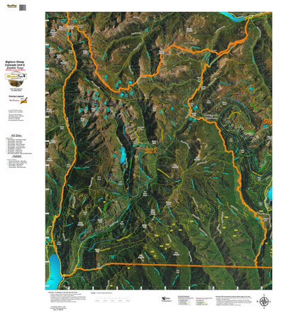 Co Bighorn Sheep Unit S28 Satellite Image with concentrations and kill sites. Preview 1