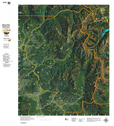 Co Bighorn Sheep Unit S31 Satellite Image with concentrations and kill sites. Preview 1
