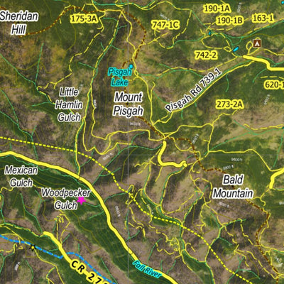 Co Bighorn Sheep Unit S32 Satellite Image with concentrations and kill sites. Preview 2