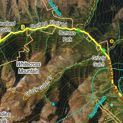 Co Bighorn Sheep Unit S33 Satellite Image with concentrations and kill sites. Preview 2