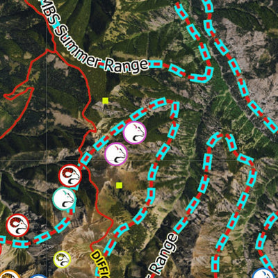 Colorado HuntData LLC Co Bighorn Sheep Unit S33 Satellite, Kill Site, and Concentrations digital map