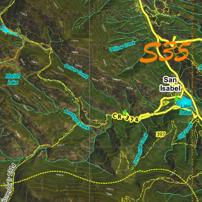 Co Bighorn Sheep Unit S35 Satellite Image with concentrations and kill sites. Preview 2