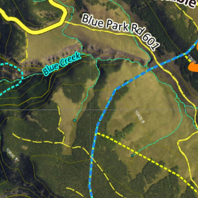 Co Bighorn Sheep Unit S36 Satellite Image with concentrations and kill sites. Preview 2