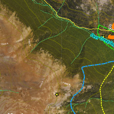 Co Bighorn Sheep Unit S4 Satellite Image with concentrations and kill sites. Preview 2