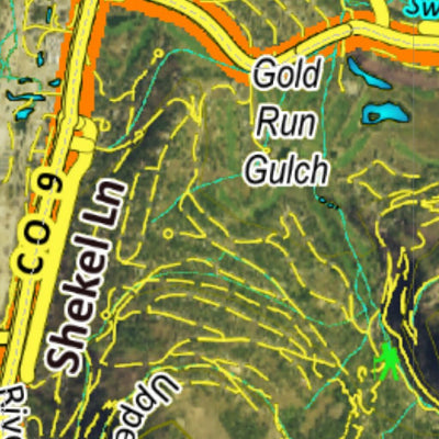Co Bighorn Sheep Unit S41 Satellite Image with concentrations and kill sites. Preview 3
