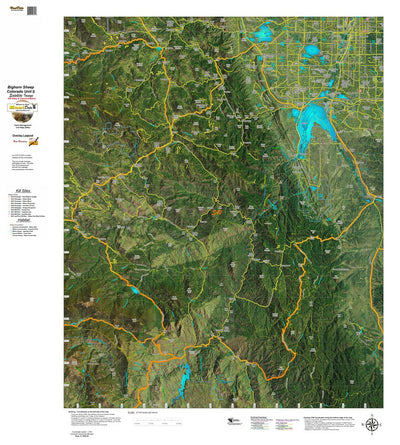 Co Bighorn Sheep Unit S42 Satellite Image with concentrations and kill sites. Preview 1