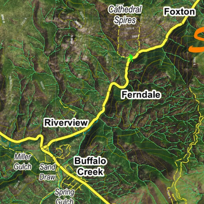 Co Bighorn Sheep Unit S42 Satellite Image with concentrations and kill sites. Preview 2