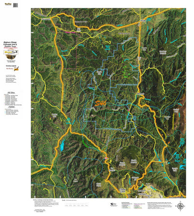 Co Bighorn Sheep Unit S46 Satellite Image with concentrations and kill sites. Preview 1