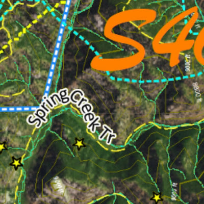 Co Bighorn Sheep Unit S46 Satellite Image with concentrations and kill sites. Preview 2