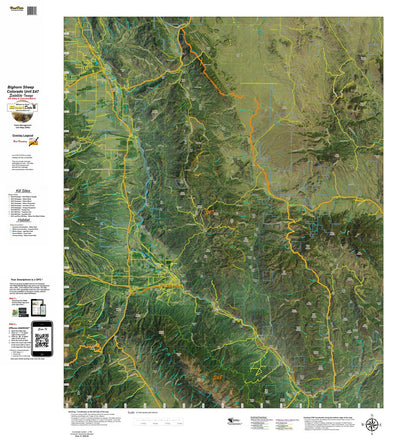 Co Bighorn Sheep Unit S47 Satellite Image with concentrations and kill sites. Preview 1