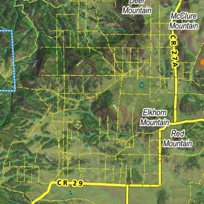 Co Bighorn Sheep Unit S49 Satellite Image with concentrations and kill sites. Preview 2