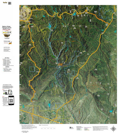 Co Bighorn Sheep Unit S5 Satellite Image with concentrations and kill sites. Preview 1