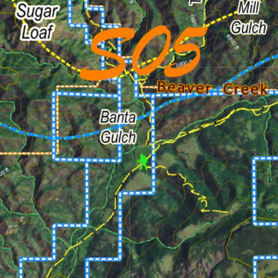 Co Bighorn Sheep Unit S5 Satellite Image with concentrations and kill sites. Preview 2