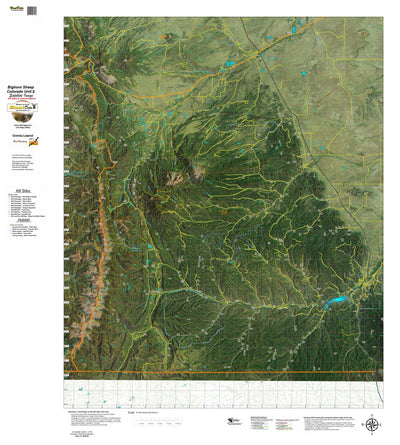 Co Bighorn Sheep Unit S51 Satellite Image with concentrations and kill sites. Preview 1