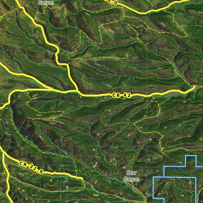 Co Bighorn Sheep Unit S51 Satellite Image with concentrations and kill sites. Preview 2