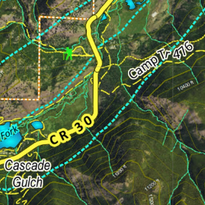 Co Bighorn Sheep Unit S53 Satellite Image with concentrations and kill sites. Preview 3