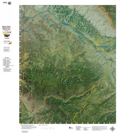 Co Bighorn Sheep Unit S56 Satellite Image with concentrations and kill sites. Preview 1