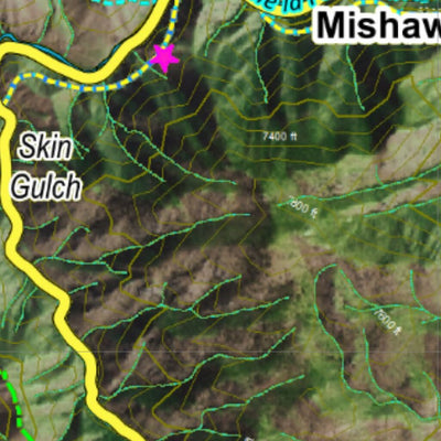 Co Bighorn Sheep Unit S58 Satellite Image with concentrations and kill sites. Preview 2