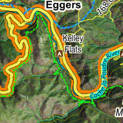 Co Bighorn Sheep Unit S58 Satellite Image with concentrations and kill sites. Preview 3