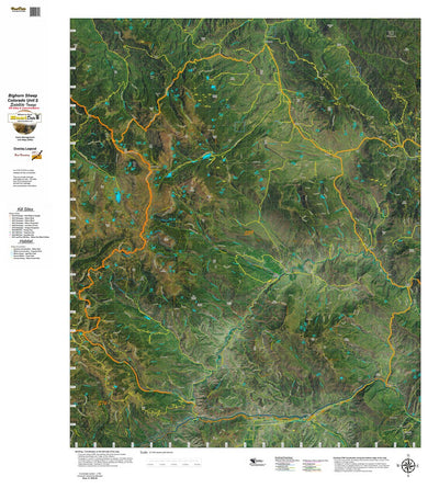 Co Bighorn Sheep Unit S59 Satellite Image with concentrations and kill sites. Preview 1