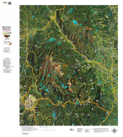 Co Bighorn Sheep Unit S6 Satellite Image with concentrations and kill sites. Preview 1