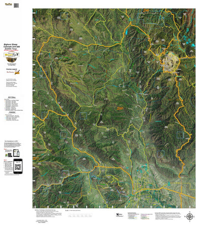 Co Bighorn Sheep Unit S60 Satellite Image with concentrations and kill sites. Preview 1