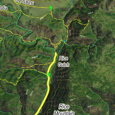 Co Bighorn Sheep Unit S60 Satellite Image with concentrations and kill sites. Preview 2